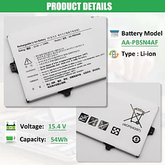 Batería de Repuesto AA-PBSN4AF para Samsung NP930SBE NP930SBE-K01CN NP930SBE-K02HK NP930SBE-K03CN NT930SBE NT930SBE-K38 NP730QCJ NP730QCJ-K01US NP730QDA - RHKRKQN