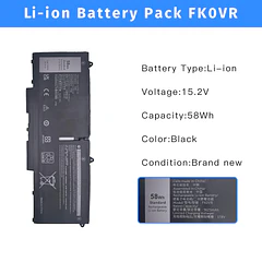 Batería de Repuesto FK0VR para Dell Latitude 5330 7330 7430 7530 Legion 5330 2-in-1/7330 2-in-1/7430 - NBULBL