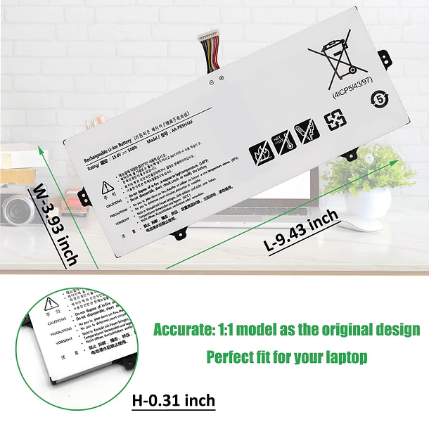 Batería de Repuesto AA-PBSN4AF para Samsung NP930SBE NP930SBE-K01CN NP930SBE-K02HK NP930SBE-K03CN NT930SBE NT930SBE-K38 NP730QCJ NP730QCJ-K01US NP730QDA - RHKRKQN 5