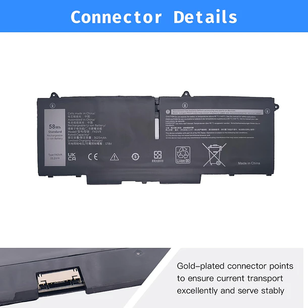 Batería de Repuesto FK0VR para Dell Latitude 5330 7330 7430 7530 Legion 5330 2-in-1/7330 2-in-1/7430 - NBULBL 3