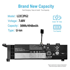 Batería de Repuesto L22C2PG2 para Lenovo V14 G4 AMN IAN V15 AMN IAN Type 82YT - TAICROWNE