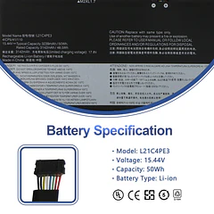 Batería de Repuesto L21C4PE3 para Lenovo IdeaPad Duet 5 12IAU7 12IRU8