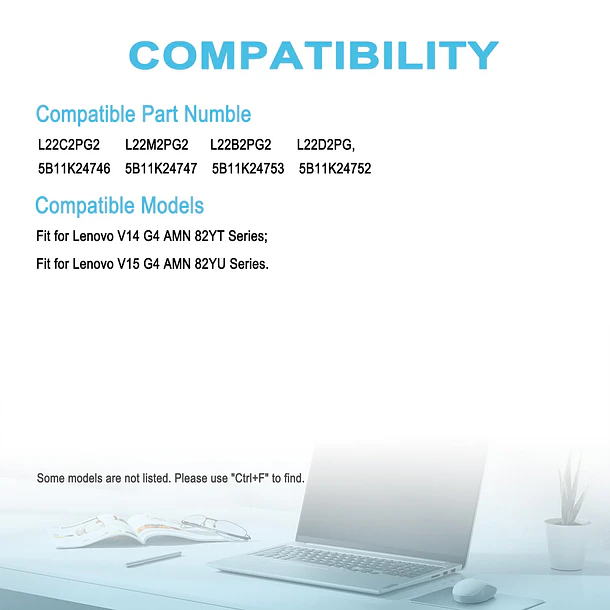 Batería de Repuesto L22C2PG2 para Lenovo V14 G4 AMN IAN V15 AMN IAN Type 82YT - TAICROWNE 5
