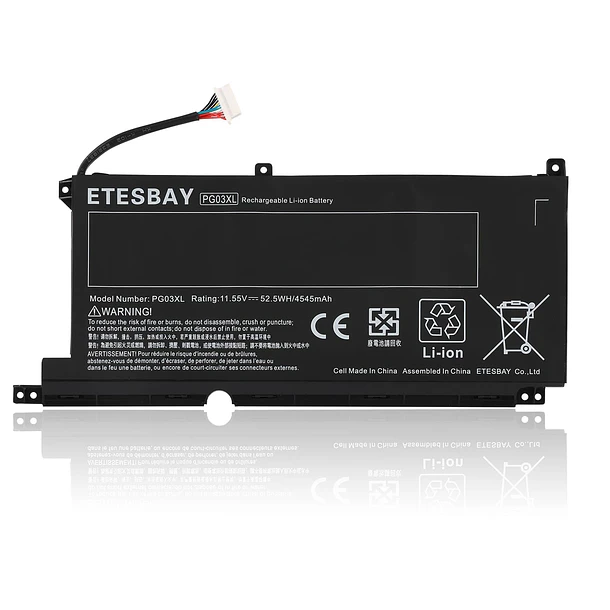 Batería de Repuesto PG03XL para HP Pavilion Gaming 15-DK 15-dk0000 15-DK0125TX OMEN 5X FPC52 Series - ETESBAY 1