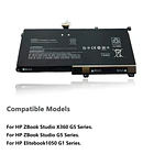 Batería de Repuesto ZG04XL para HP ZBook Studio X360 G5 Elitebook 1050 G1 3ZH17EA 3ZH18EA 5