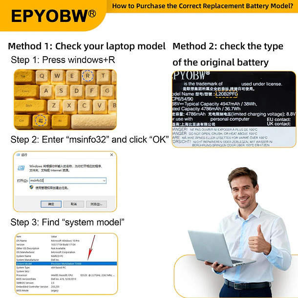 Batería de Repuesto L20B2PF0 para diversos equipos compatibles según modelo L20B2PF0 - EPYOBW 2
