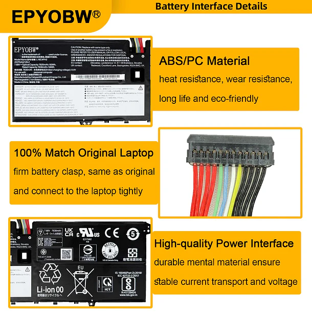 Batería de Repuesto L19C4PH2 para Lenovo Ideapad Yoga 9-14ITL5 82BG Series L19M4PH2 - EPYOBW 4