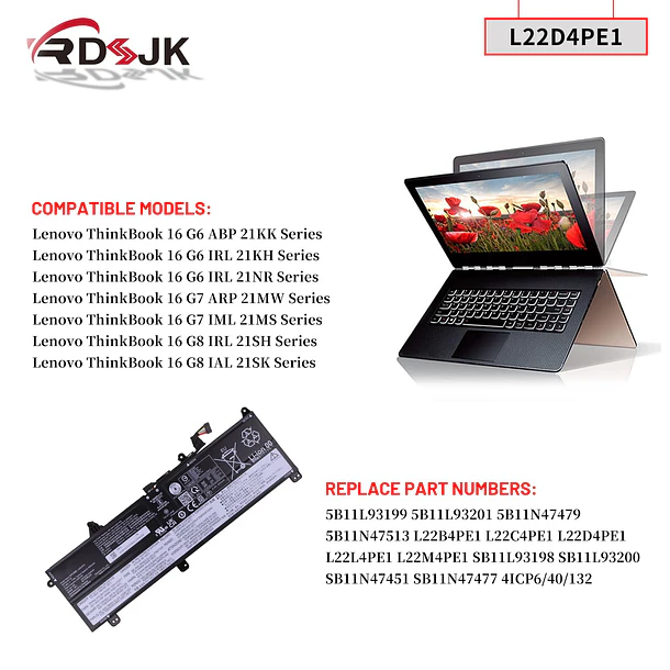 Batería de Repuesto C21N1706 para Lenovo ThinkBook 16 G6 ABP IRL G7 ARP IML G8 3