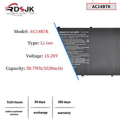 Batería de Repuesto AC14B3K para Acer Swift 3 SF313-51 SF314-51 SF314-52 SF314-55 SF314-55G SF314-56 SF314-56G