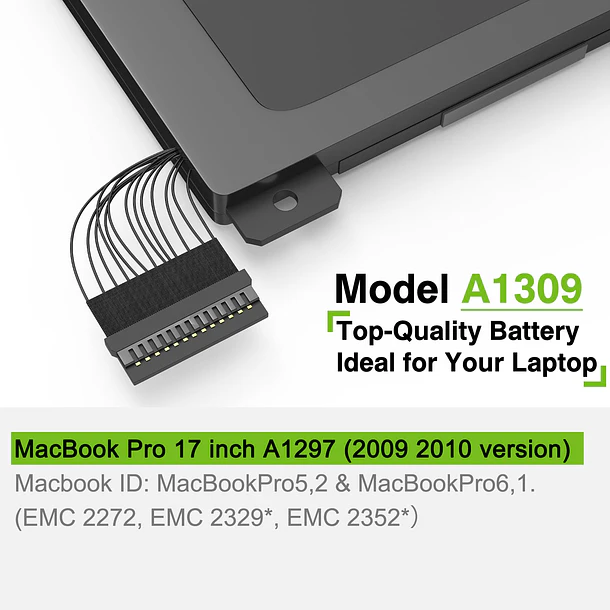 Batería de Repuesto A1309/A1297 para MacBook Pro 17 inch A1297 (Only fit Early 2009 Mid2009 - EFOHANA 4