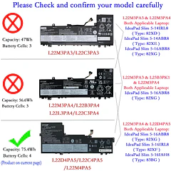 Batería de Repuesto L22M4PA5 para Lenovo IdeaPad Slim 5 16ABR8 82XG / 16IAH8 83BG / - EPYOBW