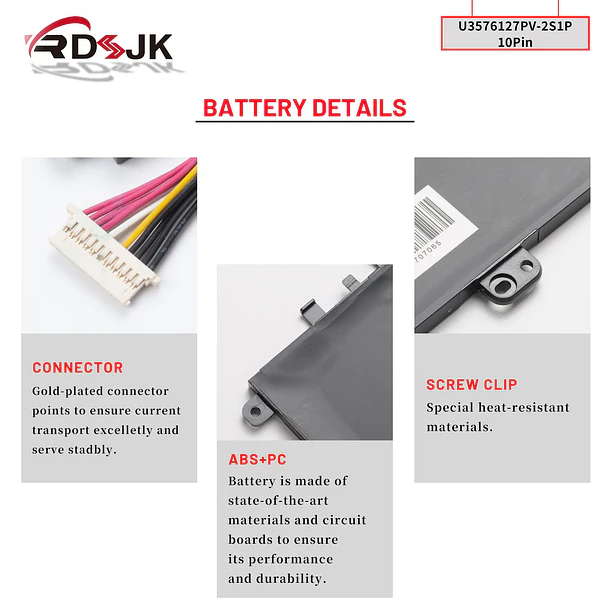 Batería de Repuesto DN04XL para Gateway gwtn156-11bk GWTN156 GWTN156-11BK with RTDPART Series 5080270P U3576127 2ICP4/76/127 - RDSJ 6