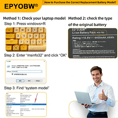 Batería de Repuesto A32-F82 para diversos equipos compatibles según modelo A32-F82 - EPYOBW