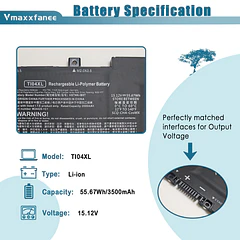 Batería de Repuesto TI04XL para HP Envy 17 Envy 17-ch Series TI04XL HSTNN-IB9T M24563-005 M24420-1D1 - Vmaxxfanee