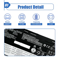 Batería de Repuesto L20M4P71 para Lenovo ThinkPad X1 Carbon 9th Gen/ X1 Yoga 6th Gen - Dentsing