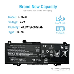 Batería de Repuesto GG02XL para HP Chromebook Fortis 14 G10 G10EE 14 G11 G11EE Chromebook - TAICROWNE