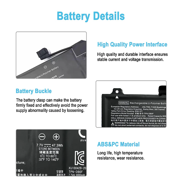 Batería de Repuesto GG02XL para HP Chromebook Fortis 14 G10 G10EE 14 G11 G11EE Chromebook - TAICROWNE 3
