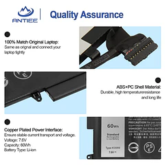 Batería de Repuesto K5XWW para Dell Latitude 5289 7389 7390 2-in-1