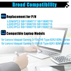 Batería de Repuesto para Lenovo Ideapad Gaming 3-15ACH6 Type-82K2 82MJ Ideapad Gaming 3-15IHU6 Type-82K1 3