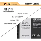 Batería de Repuesto B31N1912 para Dell Latitude 7230 Rugged Extreme Tablet - ZTHY 3