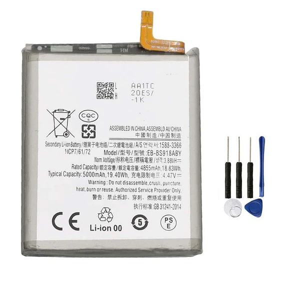 Batería de Repuesto para Galaxy S23 Ultra SM-S918B/DS/U/W EB-BS918ABY,SM-S918U/U1/W/P/V/VL GH82-30459A SM-S918J SM-S918T - powerforlaptop 1