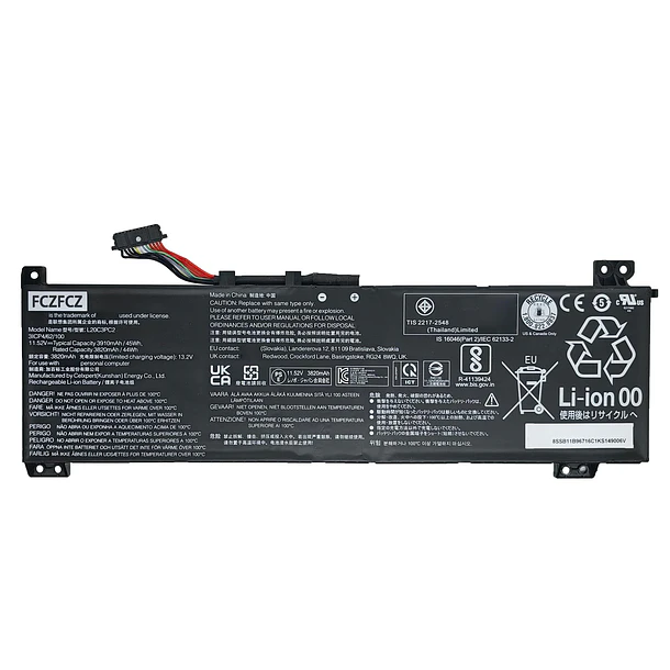 Batería de Repuesto L20C3PC2 para Lenovo ideapad Gaming 3-15ACH6 3-15IHU6 Series 5B11B96719 SB11B96716 L20M3PC2 5B11B96718 - FCZFCZ 1
