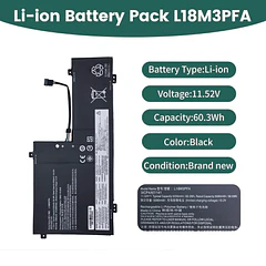 Batería de Repuesto L18M3PFA para Lenovo Yoga C740-15IML C740-15 81TD Series Notebook L18D3PF2 5B10T83739 5B10T83740 - NBULBL