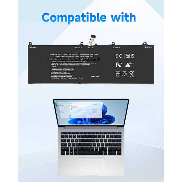 Batería de Repuesto L19C4PC3/L19M4PC3 para Lenovo Legion S7-15IMH5 82BC Legion S7-15ARH5 82HM Series SB10Z49582 SB10Z49580 - GingePro 3