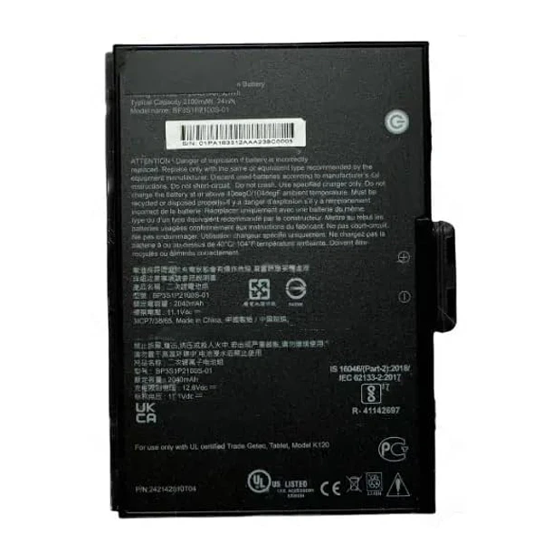 Batería de Repuesto Getac K120 para BP3S1P2100S-S 441142000003 Getac K120 11.1V,2100mAh/24Wh - YNYNEW 1