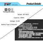 Batería de Repuesto JPFMR para MSI Pulse GL66 GL76 12UGK 12UGKV 3
