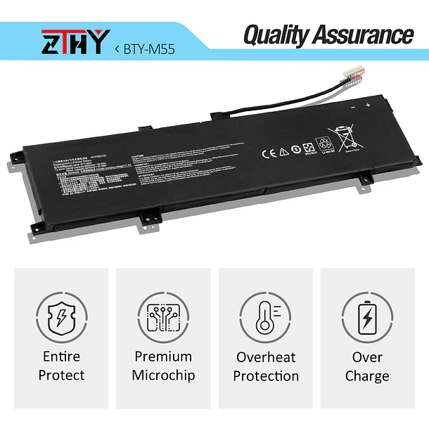 Batería de Repuesto JPFMR para MSI Pulse GL66 GL76 12UGK 12UGKV 5