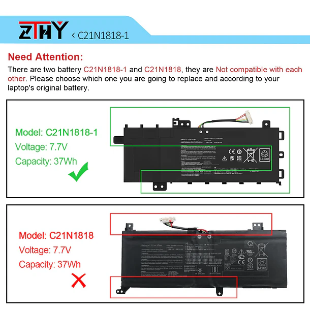 Batería de Repuesto JPFMR para ASUS VivoBook 15 X512 X512DA X512DK K512 4