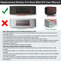Batería de Repuesto 088796 para Bose Soundlink Mini II/2 Speaker 088789 088772 7.4V 2330mAh/17Wh-Hands-on Welding - LUSONBAY