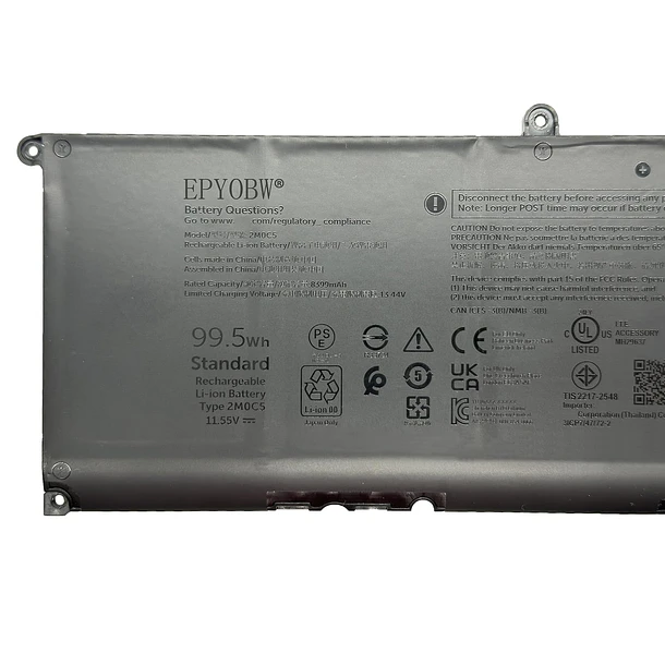 Batería de Repuesto 2M0C5 para Dell Precision 5680 Series Laptop JXM4G F5HR2 9FTVV - EPYOBW 2
