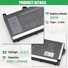 Batería de Repuesto 4K1VM para Dell Precision 7670 7680 7770 7780 Series Notebook 05JMD8 5JMD8 - RHKRKQN