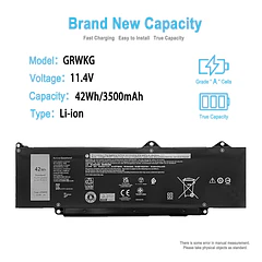 Batería de Repuesto GRWKG para Dell Latitude 3340 3440 3450 3540 3550 5340 5350 5440