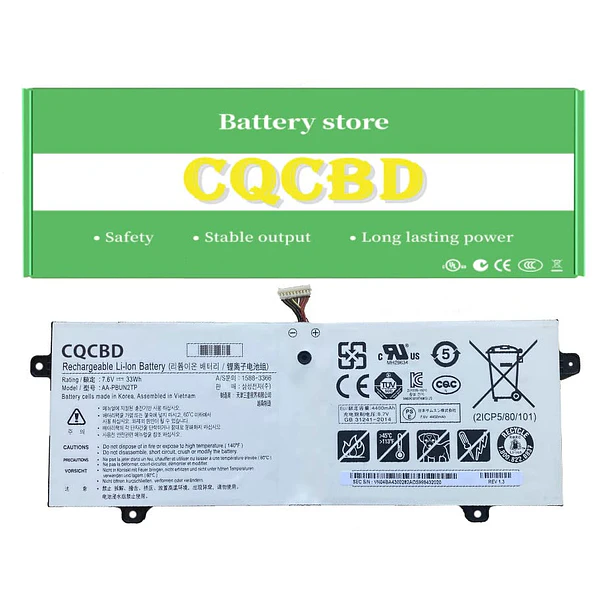 Batería de Repuesto AA-PBUN2TP para Samsung Chromebook 3 XE500C13 XE500C13-K01US XE500C13-K02US XE500C13-K03US K04US K05US K06US 1