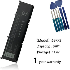 Batería de Repuesto 69KF2 para Dell XPS 15 9500 Alienware M15 R3 R4 M17 Precision - Anepoch