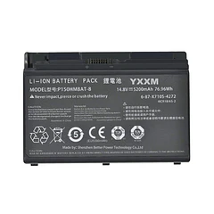 Batería de Repuesto P150HMBAT-8 para CLEVO 6-87-X710S-4271 6-87-X710S-4272 6-87-X710S-4J72 für CLEVO P170EM P170HM 14.8V 5200mAh - YXXM