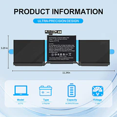 Batería de Repuesto A1713 para MacBook Pro A1708(2016,2017) A2159(2019) A2289(2020) A2338(2020,2022) 13-inch A2171/A1713 Battery - Bituoer
