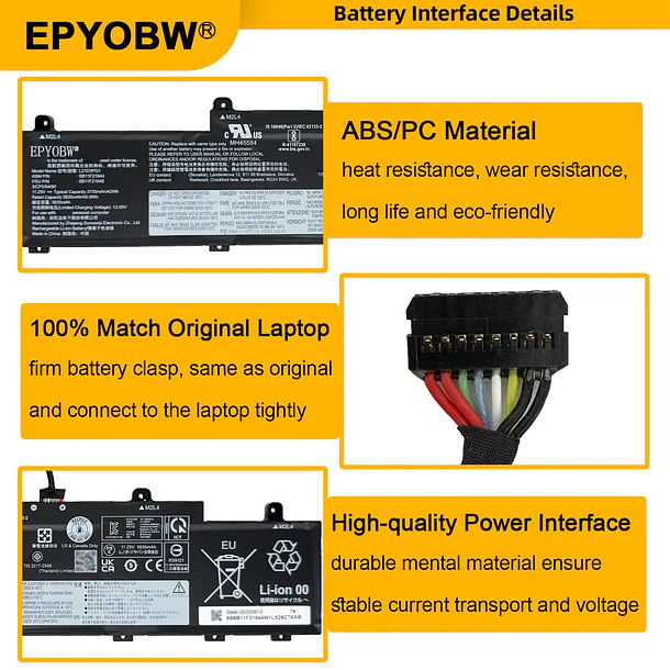 Batería de Repuesto L21D3PG1 para Lenovo ThinkPad L14 Gen 3 / ThinkPad L15 Gen 3 - EPYOBW 5