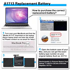 Batería de Repuesto A1713 para MacBook Pro A1708(2016,2017) A2159(2019) A2289(2020) A2338(2020,2022) 13-inch A2171/A1713 Battery - Bituoer 5