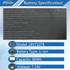 Batería de Repuesto JPFMR para LG Gram 15 15Z90N 16 16Z90P 16ZD90P 16Z90PC 16Z90PG 17 - AURUNHO