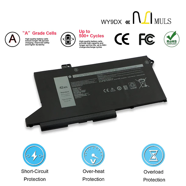 Batería de Repuesto WY9DX para Dell Latitude 14 5420 15 5520 Precision 15 3560 5