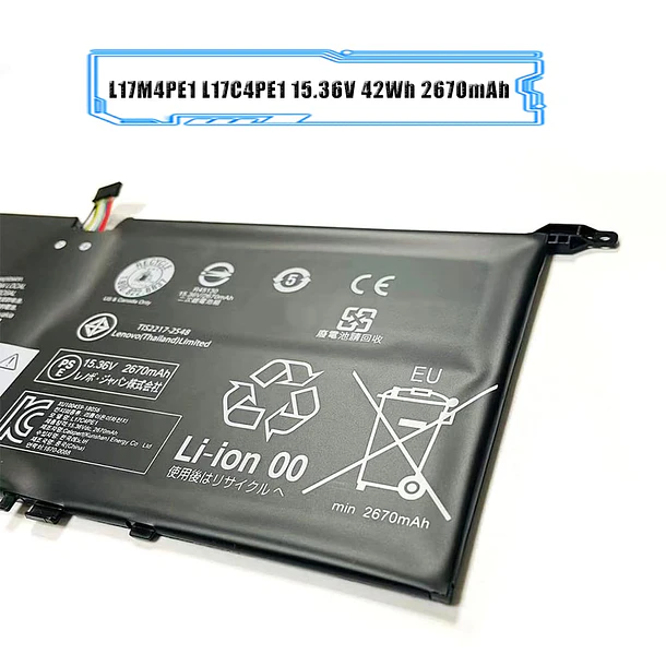 Batería de Repuesto L17C4PE1 para Lenovo Yoga S730-13IWL, IdeaPad 730S-13IW L17S4PE1 5B10R32749 5B10R32748 15.36V 42Wh - LIXIEKE 3