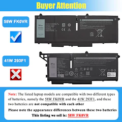 Batería de Repuesto FK0VR para Dell Latitude 5330 7330 7430 7530 Latitude 5330 2-in-1/7330 2-in-1/7430 - GlottyBatt