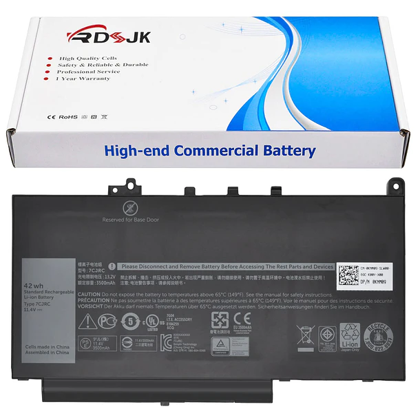 Batería de Repuesto 7CJRC para Dell Latitude 7470 7270 E7270 E7470 Series 21X15 021X15 KNM09 - RDSJ 1