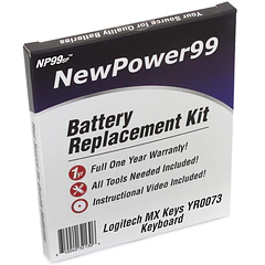 Batería de Repuesto Logitech MX Keys YR0073 para Logitech MX Keys YR0073 Keyboard with Tools, Video Instructions, Long - NewPower99