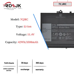 Batería de Repuesto 7CJRC para Dell Latitude 7470 7270 E7270 E7470 Series 21X15 021X15 KNM09 - RDSJ
