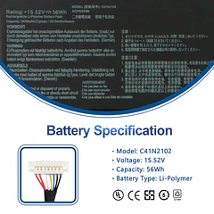 Batería de Repuesto C41N2102 para Asus NR2201 NR2201ZA, ROG Flow Z13 GZ301 - ANTIEE